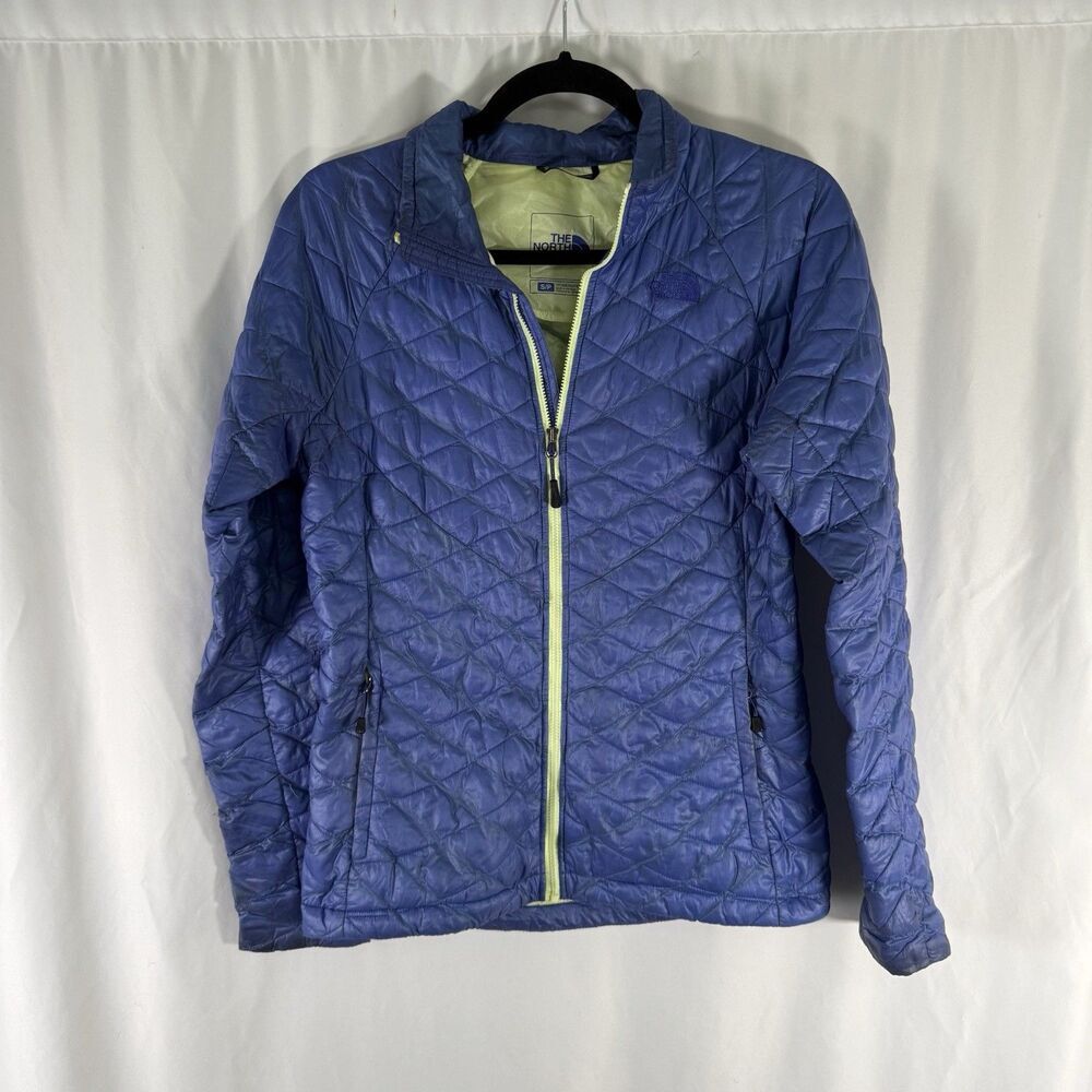 The North Face Puffer Jacket Women's Small Blue Lightweight Full Zip Pockets